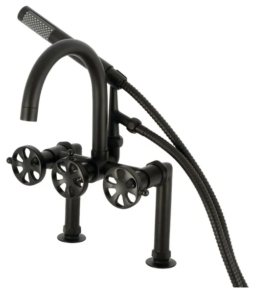 Kingston Brass AE810.RX Belknap Deck Mounted Tub Filler - Matte Black