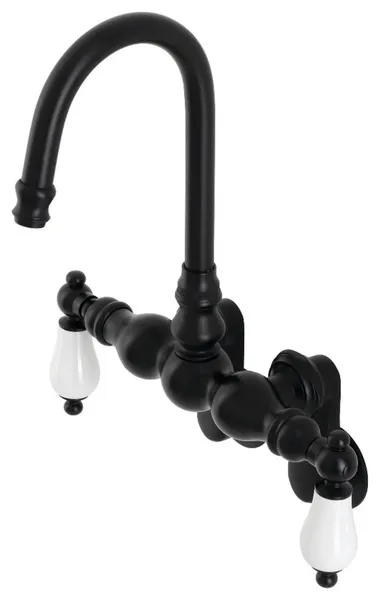 Kingston Brass AE83T Vintage Wall Mounted Tub Filler - Matte Black