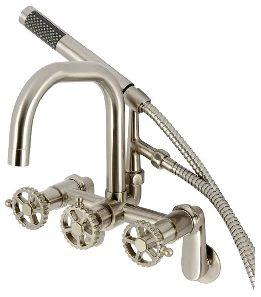 Kingston Brass AE845.CG Fuller Wall Mounted Tub Filler - Brushed Nickel