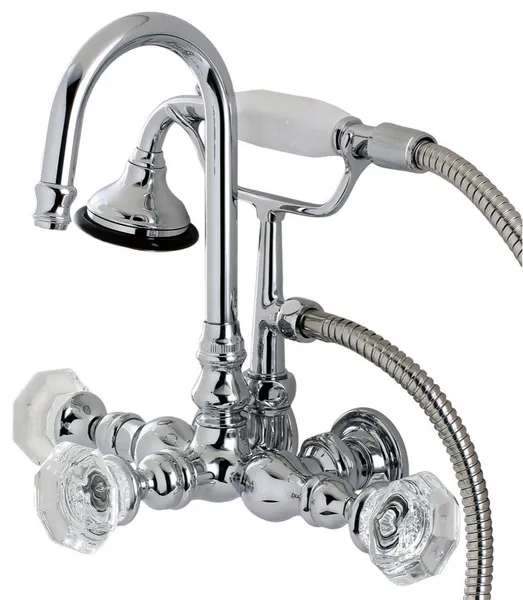 Kingston Brass AE8TWCL Celebrity Wall Mounted Clawfoot Tub Filler - Polished
