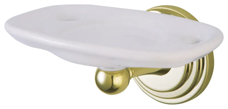 Kingston Brass Ba2716Pb Milano Toothbrush With Tumbler Holders, Polished Brass