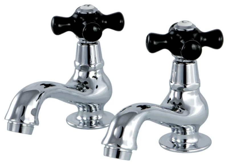 Kingston Brass Basin Faucet With Cross Handle, Polished Chrome