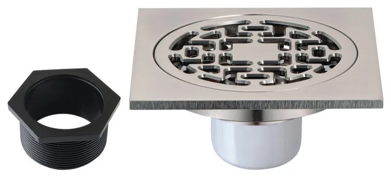 Kingston Brass BSF4272 Watercourse 3-15/16" Square Shower Drain - Brushed