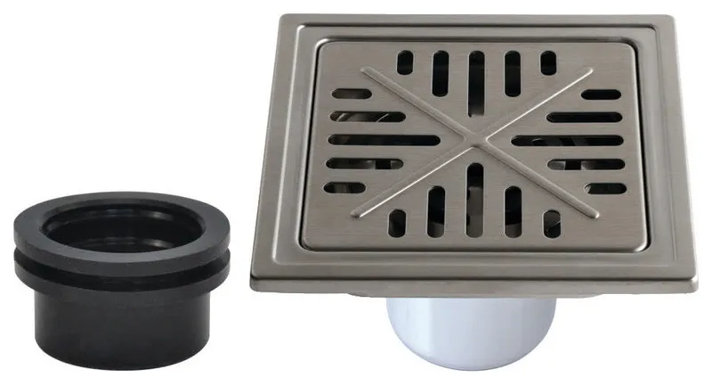 Kingston Brass BSF6605 Watercourse 6" Square Shower Drain - Polished Stainless