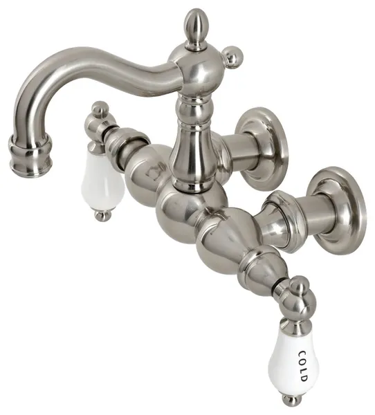 Kingston Brass CA1003T Heritage Wall Mounted Clawfoot Tub Filler - Brushed