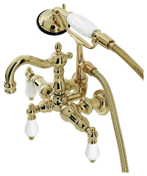 Kingston Brass CA1011T Heritage Wall Mounted Clawfoot Tub Filler - Polished