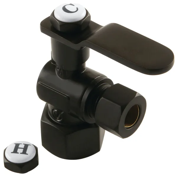 Kingston Brass CA4310 Whitaker 1/2" FIP x 3/8" O.D. Comp Angle - Matte Black