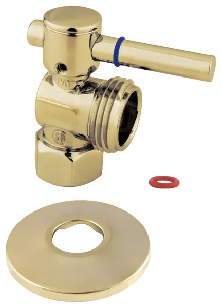 Kingston Brass CC1300.DLK 2"H Quarter Turn Angle Stop Valve - Polished Brass