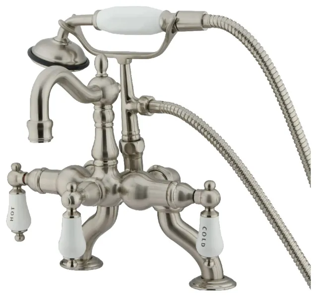 Kingston Brass CC2010T Vintage Deck Mounted Clawfoot Tub Filler - Brushed