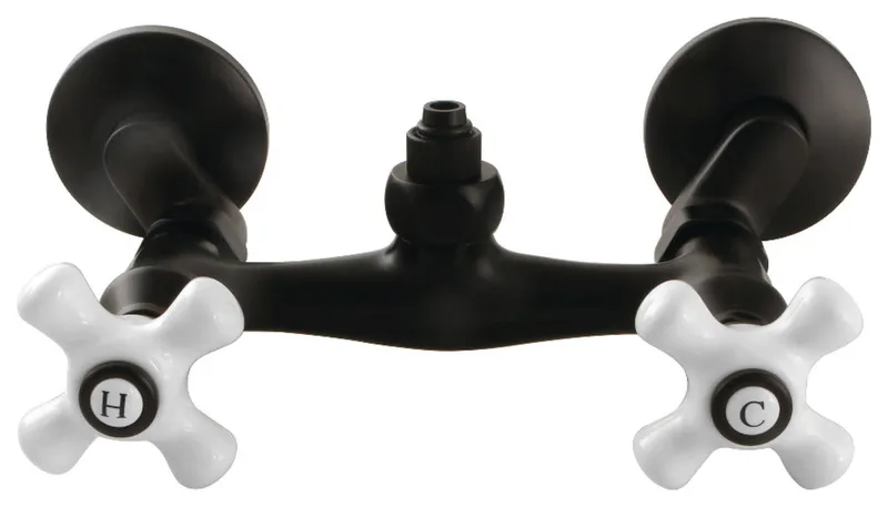 Kingston Brass CC213.PX Vintage Wall Mounted Tub Filler - Matte Black