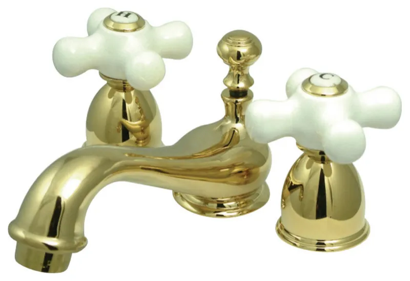Kingston Brass CC29L2 Mini-Widespread Bathroom Faucet, Polished Brass