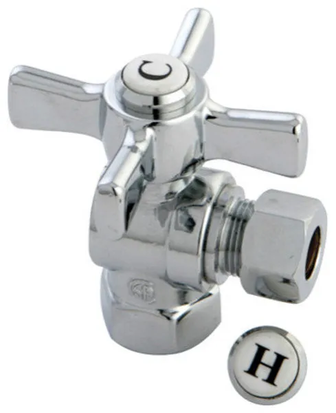 Kingston Brass CC3310.ZX 3/8" FIP X 3/8" OD Comp Angle Stop Valve - Polished