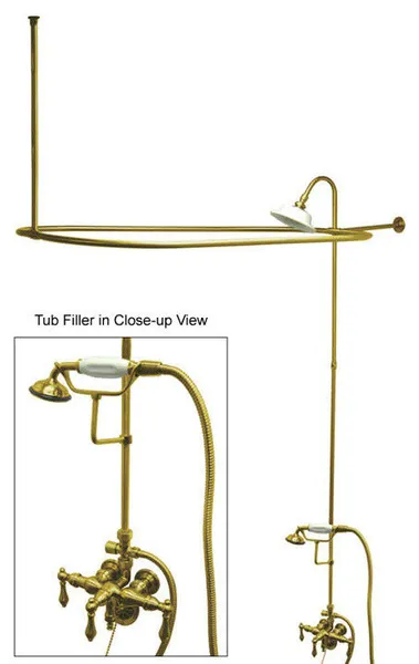 Kingston Brass CCK314.AL Vintage Retrofit Shower - Polished Brass