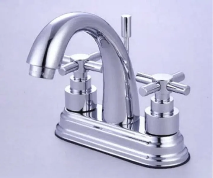 Kingston Brass Elinvar Two Handle 4" Centerset Lavatory Faucet, Polished Chrome