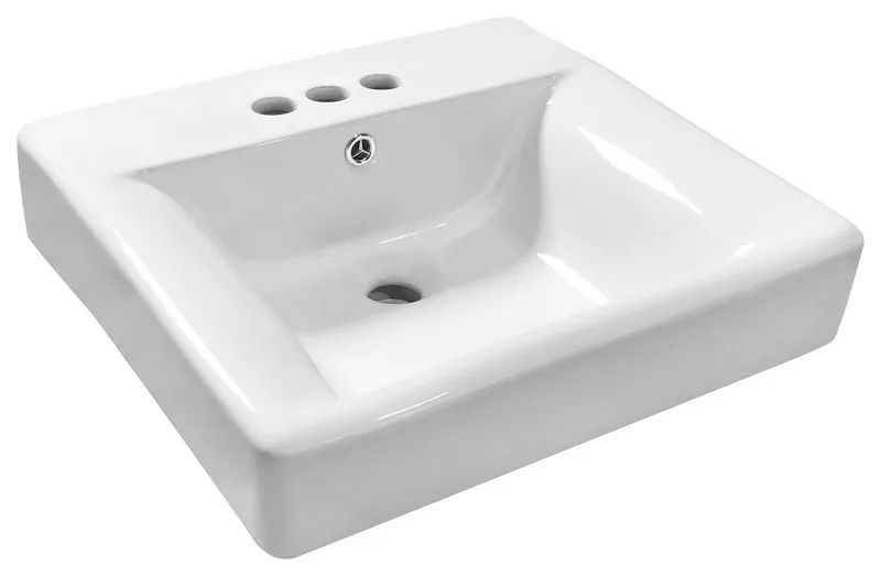 Kingston Brass EV2019W34 NuvoFusion 20-3/8" Square Ceramic Wall - White