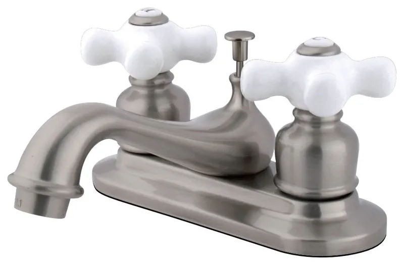 Kingston Brass GKB608PX 4 in. Centerset Bathroom Faucet, Brushed Nickel