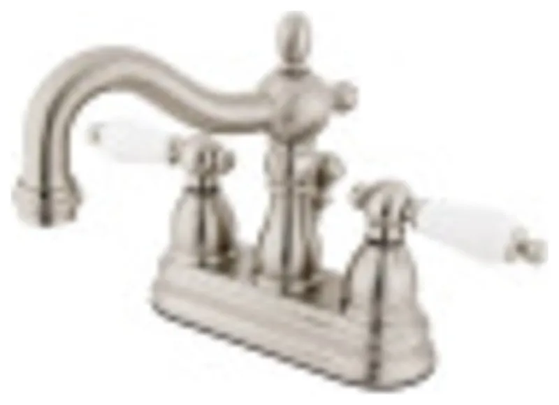 Kingston Brass Heritage 4 in. Centerset Bathroom Faucet, Brushed Nickel