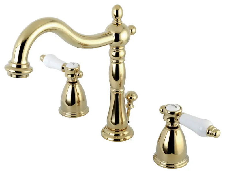 Kingston Brass KB1972BPL 8 in. Widespread Bathroom Faucet, Polished Brass