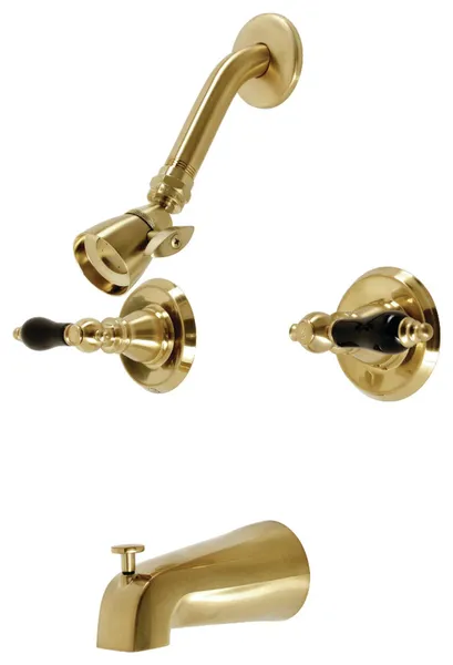 Kingston Brass KB24.AKL Duchess Tub and Shower Trim Package - Brushed Brass