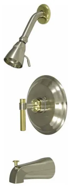 Kingston Brass KB263.MLT Tub and Shower Trim Package - Satin Nickel / Polished