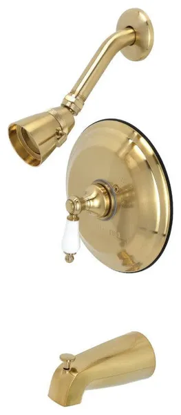 Kingston Brass KB363.PL Restoration Tub and Shower Trim Package - Brushed Brass