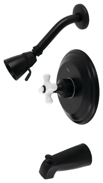 Kingston Brass KB363.PX Restoration Tub and Shower Trim Package - Matte Black