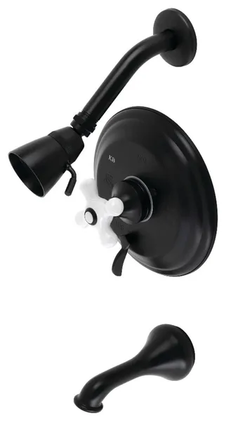 Kingston Brass KB3630.PX Restoration Tub and Shower Trim Package - Matte Black