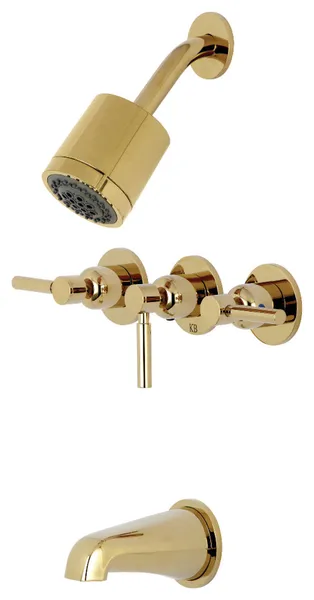 Kingston Brass KBX813.DL Concord Tub and Shower Trim Package - Polished Brass