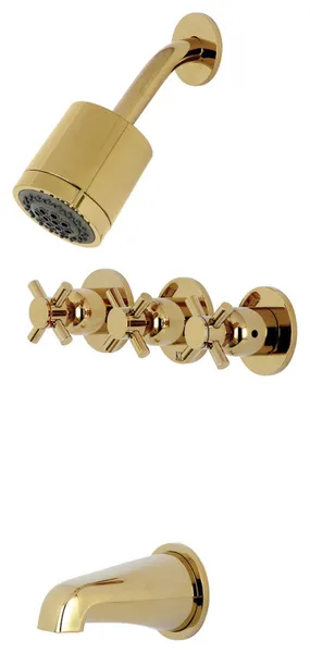 Kingston Brass KBX813.DX Concord Tub and Shower Trim Package - Polished Brass