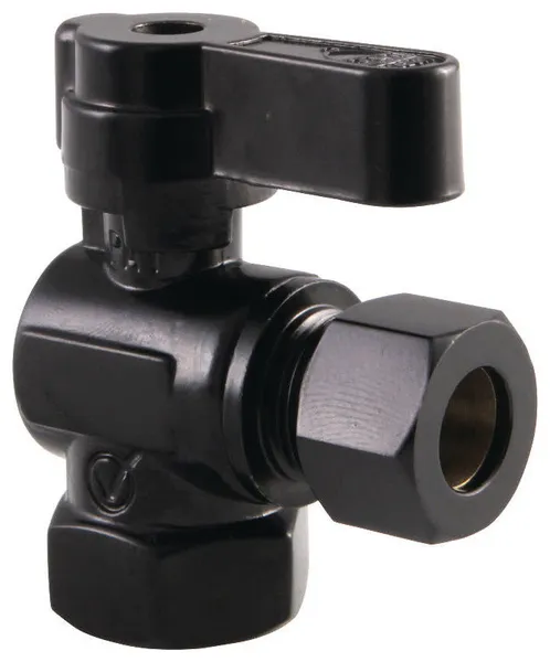 Kingston Brass KF3310 Comp Angle Stop Valve - Matte Black