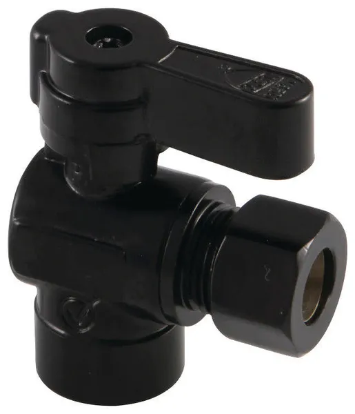 Kingston Brass KF4320 Baseline Angle Shut Off Valve - Matte Black