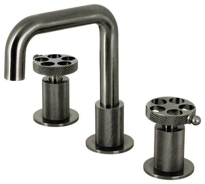 Kingston Brass KS141BSSRKX Widespread Bathroom Faucet, Push Pop-Up