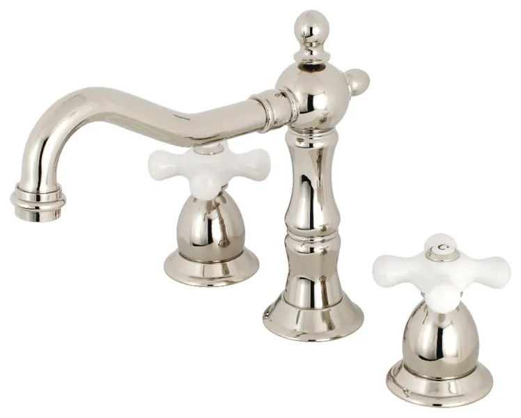 Kingston Brass KS197.PX Heritage 1.2 GPM Widespread Bathroom - Polished Nickel