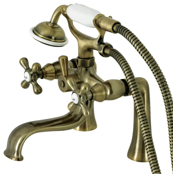 Kingston Brass KS228 Kingston Deck Mounted Clawfoot Tub Filler - Antique Brass