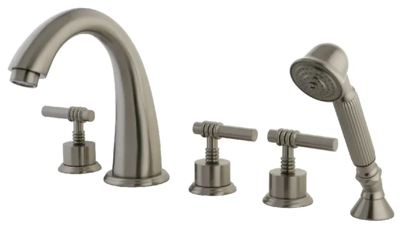 Kingston Brass KS236.5ML Milano Deck Mounted Roman Tub Filler - - Brushed