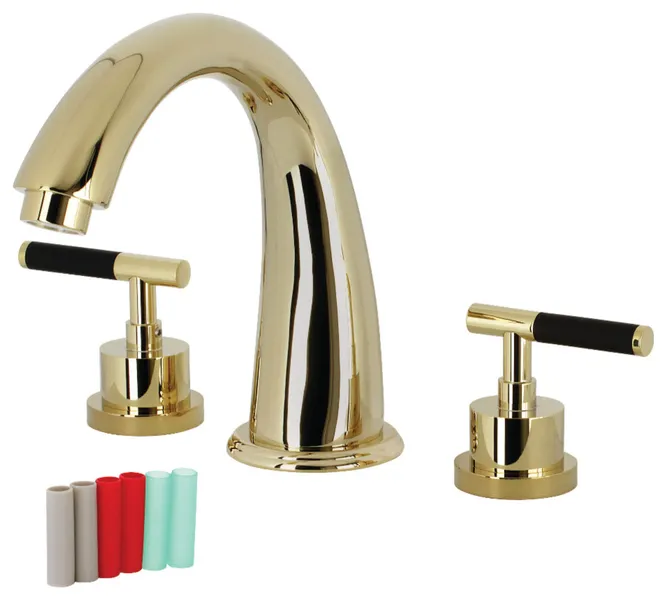 Kingston Brass KS236.CKL Kaiser Deck Mounted Roman Tub Filler - Polished Brass