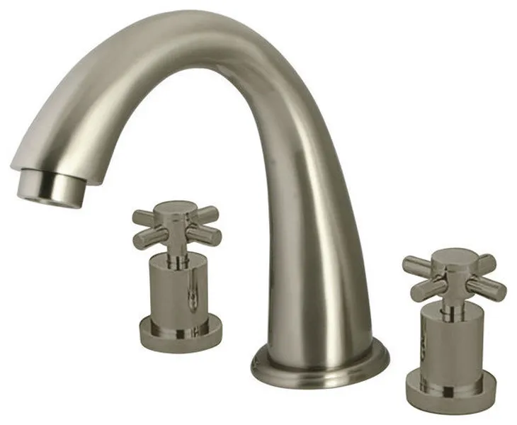 Kingston Brass KS236.DX Concord Deck Mounted Roman Tub Filler - Brushed Nickel