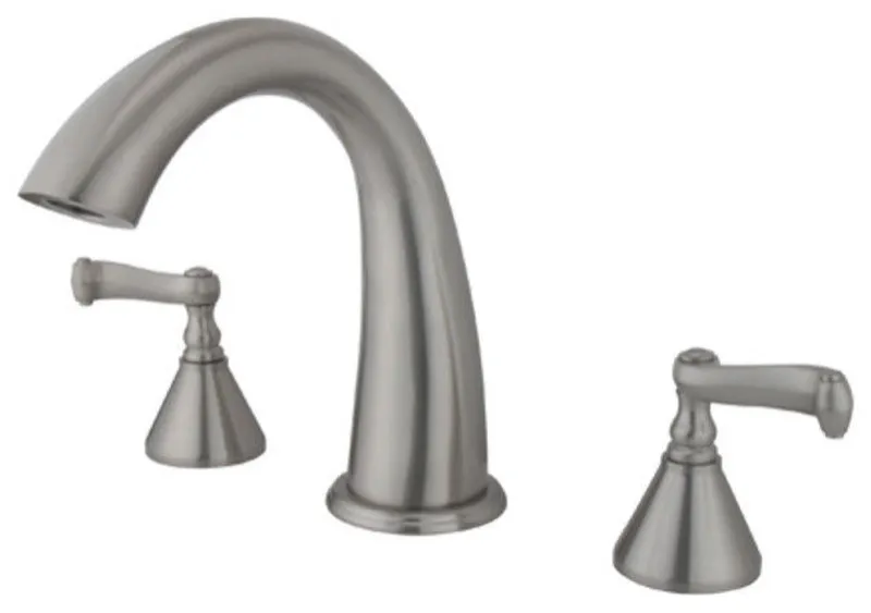 Kingston Brass KS236.FL Deck Mounted Roman Tub Filler - Brushed Nickel