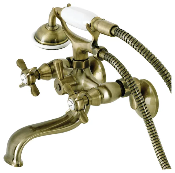 Kingston Brass KS245 Essex Wall Mounted Clawfoot Tub Filler - Antique Brass