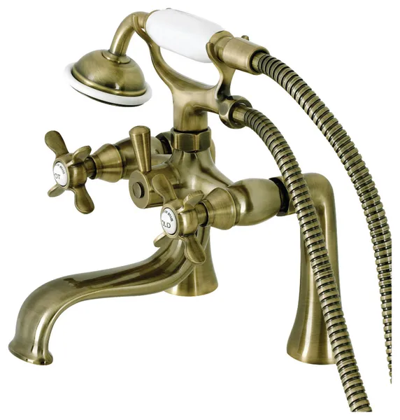 Kingston Brass KS248 Essex Deck Mounted Clawfoot Tub Filler - Antique Brass