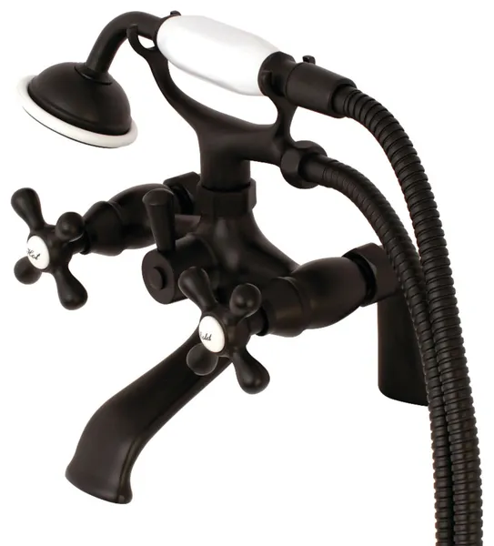 Kingston Brass KS267 Kingston Deck Mounted Clawfoot Tub Filler - Matte Black