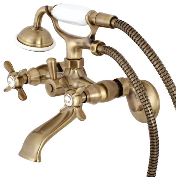 Kingston Brass KS285 Essex Wall Mounted Clawfoot Tub Filler - Antique Brass