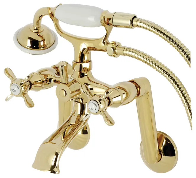 Kingston Brass KS289 Kingston Wall Mounted Clawfoot Tub Filler - Polished Brass