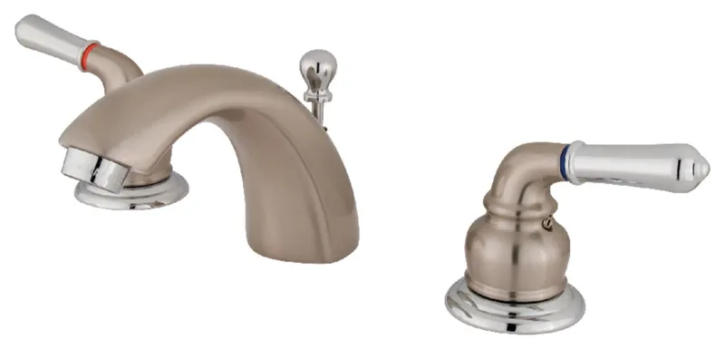 Kingston Brass KS2957 Widespread Bathroom Faucet, Brushed Nickel/Polished Chrome