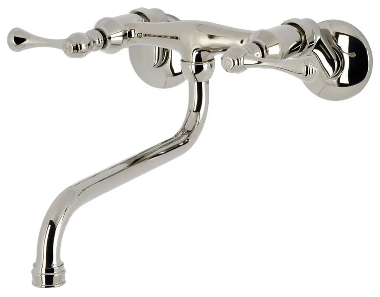 Kingston Brass KS315 Kingston 1.2 GPM Wall Mounted Bridge - Polished Nickel
