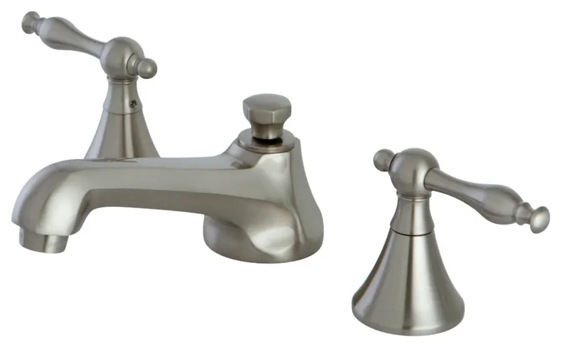 Kingston Brass KS447.NL Naples 1.2 GPM Widespread Bathroom Faucet - Brushed