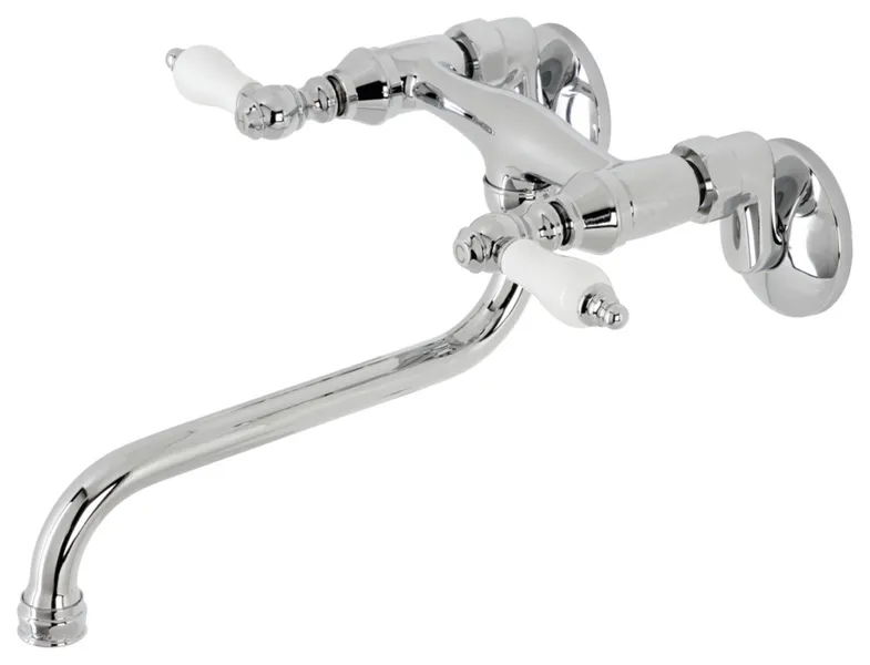 Kingston Brass KS515C Wall Mount Bathroom Faucet, Polished Chrome