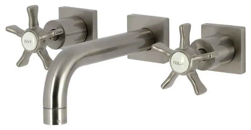 Kingston Brass KS612.NX Hamilton 1.2 GPM Wall Mounted Widespread - Brushed