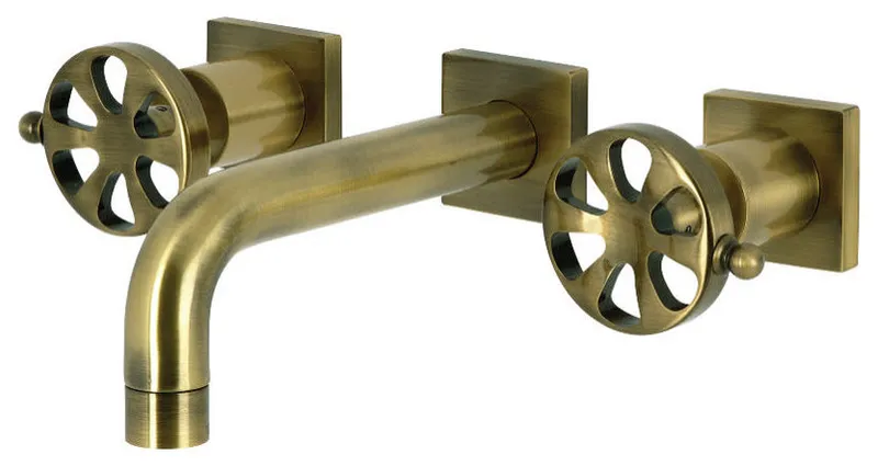 Kingston Brass KS612.RX Belknap 1.2 GPM Wall Mounted Widespread - Antique Brass