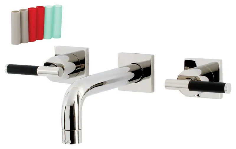 Kingston Brass KS6126CKL Two-Handle Wall Mount Bathroom Faucet, Polished Nickel